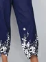 Women Floral Capris Pant Casual Summer Trousers