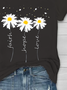 Women Floral Short Sleeve Tee T-shirt Crew Neck Printing Casual Summer Graphic Tee Top