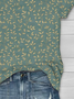 Women Floral Short Sleeve Tee T-shirt Crew Neck Printing Casual Summer Graphic Tee Top