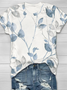 Women Floral Short Sleeve Tee T-shirt Crew Neck Printing Casual Summer Graphic Tee Top