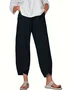 Women Plain Capris Pant Casual Summer Trousers