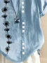 Women Floral Short Sleeve Shirt Summer Printing Crew Neck Daily Casual Top