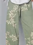 Women Floral Capris Pant Casual Summer Trousers