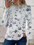 Women Floral Long Sleeve Tee T-shirt Crew Neck Printing Casual Spring/Fall Graphic Tee Top