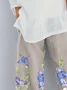 Women Floral Capris Pant Casual Summer Trousers