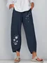 Women Floral Capris Pant Casual Summer Trousers