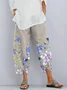 Women Floral Capris Pant Casual Summer Trousers