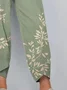 Women Floral Capris Pant Casual Summer Trousers