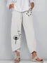 Women Floral Capris Pant Casual Summer Trousers