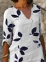 Women Floral Half Sleeve Summer Printing Dress V Neck Daily Casual Mini Shift Dress H-Line Dress
