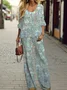 Women Abstract Printing Two-Piece Set Daily Long Sleeve Casual Spring/Fall Top With Pants Matching Set