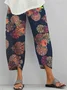 Women Floral Capris Pant Casual Summer Trousers