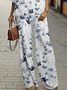 Women Floral Printing Two-Piece Set Daily Long Sleeve Casual Spring/Fall Top With Pants Matching Set