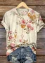 Women's Floral Short Sleeve Tee T-shirt Crew Neck Casual Summer Top