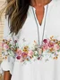 Women Floral Long Sleeve Blouse Spring/Fall Printing V Neck Daily Casual Top