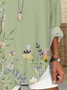 Women Floral Long Sleeve Blouse Spring/Fall Printing V Neck Daily Casual Top
