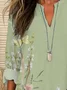 Women Floral Long Sleeve Blouse Spring/Fall Printing V Neck Daily Casual Top