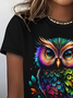 Women Animal Short Sleeve Tee T-shirt Crew Neck Printing Casual Summer Graphic Tee Top