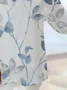 Women Floral Short Sleeve Shirt Summer Printing V Neck Daily Casual Top