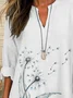 Women Floral Long Sleeve Blouse Spring/Fall Printing V Neck Daily Casual Top