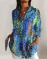 Women Geometric Long Sleeve Shirt Spring/Fall Shirt Collar Daily Casual Top