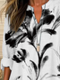 Women Floral Long Sleeve Blouse Spring/Fall Printing V Neck Daily Casual Top