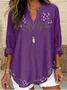 Women Floral Long Sleeve Blouse Spring/Fall Shawl Collar Daily Casual Top
