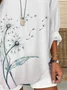 Women Floral Long Sleeve Blouse Spring/Fall Printing V Neck Daily Casual Top