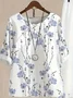 Women Floral Printing Two-Piece Set Daily Half Sleeve Casual Summer Top With Pants Matching Set