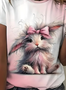 Women Easter (rabbit) Short Sleeve Tee T-shirt Crew Neck Casual Summer Top