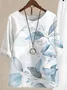 Women Floral Printing Two-Piece Set Daily Half Sleeve Casual Summer Top With Pants Matching Set