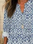 Women Floral Long Sleeve Blouse Spring/Fall Printing V Neck Daily Casual Top