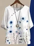 Women Floral Printing Two-Piece Set Daily Half Sleeve Casual Summer Top With Pants Matching Set