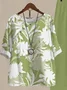Women Floral Printing Two-Piece Set Daily Half Sleeve Casual Summer Top With Pants Matching Set