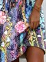Women Floral Sleeveless Summer Dress V Neck Daily Casual Midi A-Line Dress