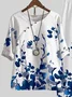 Women Floral Printing Two-Piece Set Daily Half Sleeve Casual Summer Top With Pants Matching Set