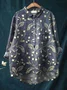 Women Floral Long Sleeve Shirt Spring/Fall Printing Shirt Collar Daily Casual Top
