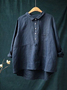Women Plain Long Sleeve Shirt Spring/Fall Printing Shirt Collar Daily Casual Top