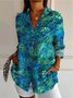 Women Feather Long Sleeve Shirt Spring/Fall Shirt Collar Daily Casual Top