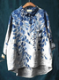 Women Floral Long Sleeve Shirt Spring/Fall Printing Shirt Collar Daily Casual Top