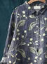 Women Floral Long Sleeve Shirt Spring/Fall Printing Shirt Collar Daily Casual Top
