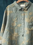 Women Floral Long Sleeve Shirt Spring/Fall Printing Shirt Collar Daily Casual Top