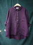 Women Plain Long Sleeve Shirt Spring/Fall Printing Shirt Collar Daily Casual Top