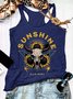 Women Sleeveless Tank Top Camisole Summer Wild West U-Neck Holiday Casual Top