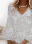 Women Floral Half Sleeve Summer Printing Dress V Neck Daily Casual Midi Classic H-Line Dress