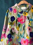 Women Floral Long Sleeve Shirt Spring/Fall Printing Shirt Collar Daily Casual Top