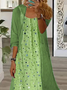 Women Plain Two-Piece Set Daily Three Quarter Sleeve Simple Spring/Fall Dress With Coat Matching Set