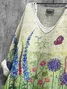 Women Floral Long Sleeve Blouse Spring/Fall Printing V Neck Daily Casual Top