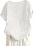 Women Plants Half Sleeve Blouse Summer Crew Neck Daily Casual Top