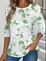 Women Floral Long Sleeve Tee T-shirt Crew Neck Casual Spring/Fall Top